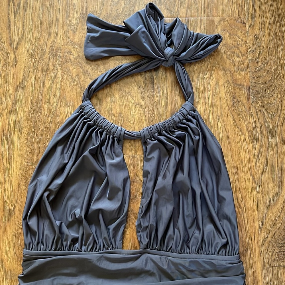 Lenny Niemeyer Bio Ruched Halter One Piece Swimsuit View 4